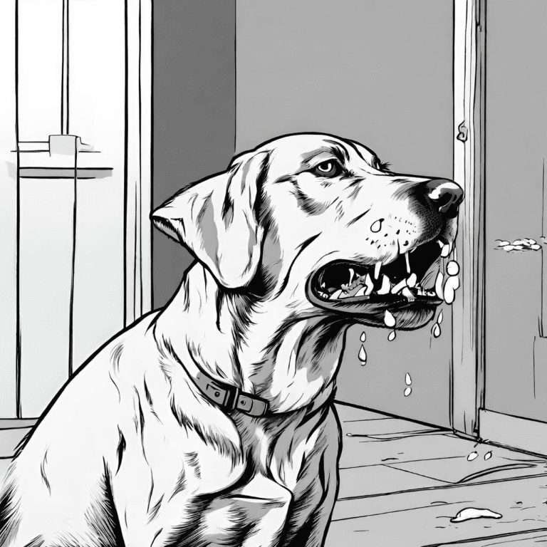 Ilustração de um cachorro chorando caindo lágrimas.